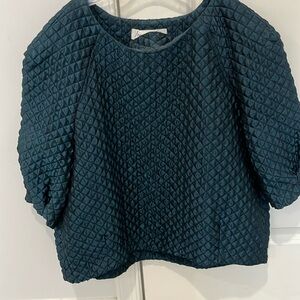 Tara Jarmon dress gorgeous teal and black dressy top